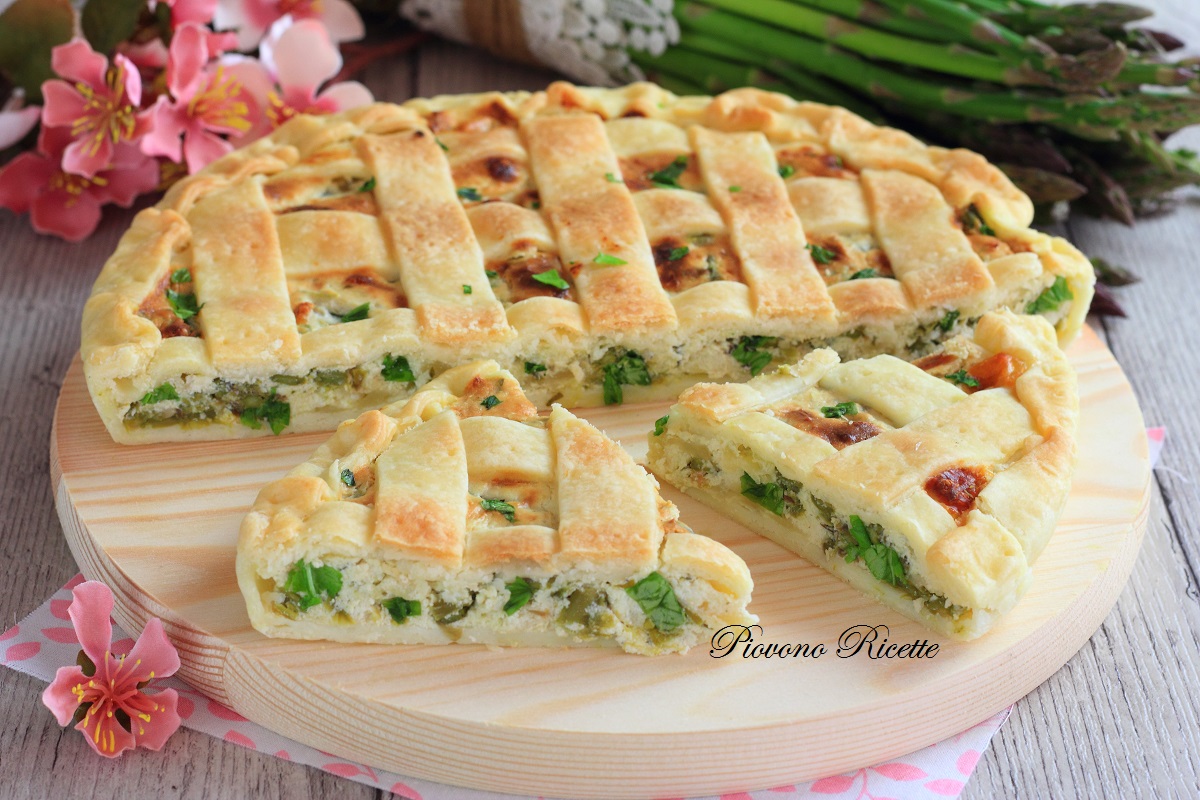 crostata salata con asparagi