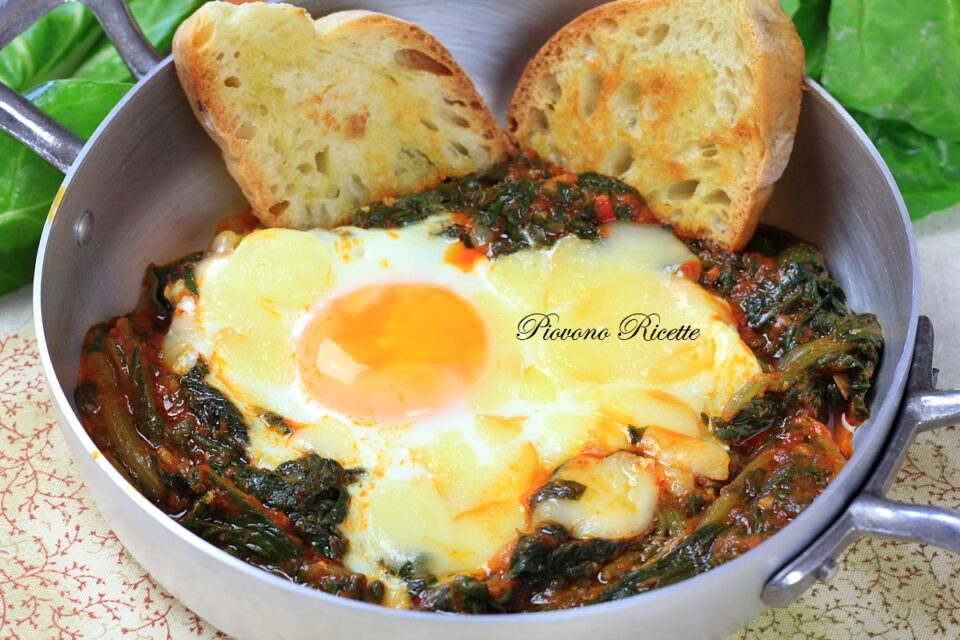 uova con bietole al pomodoro