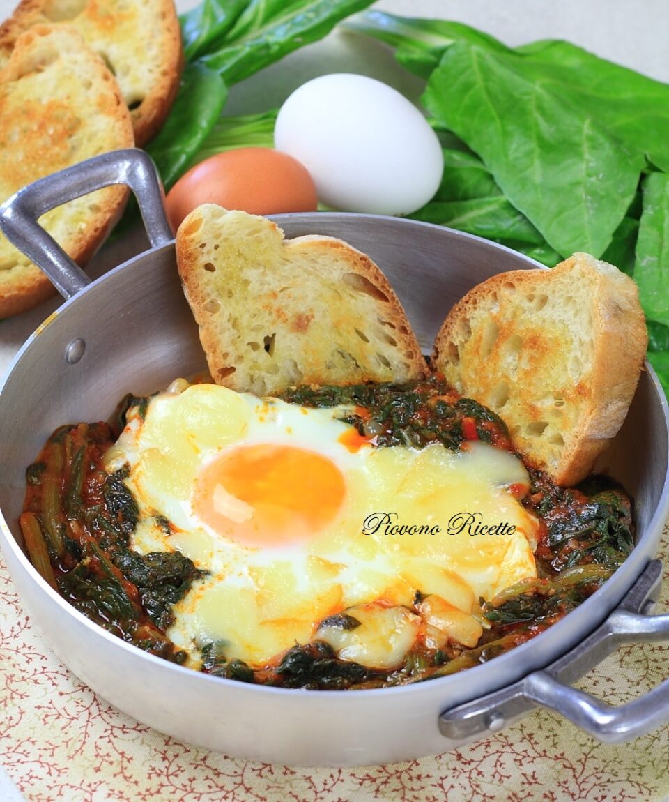 uova con bietole al pomodoro