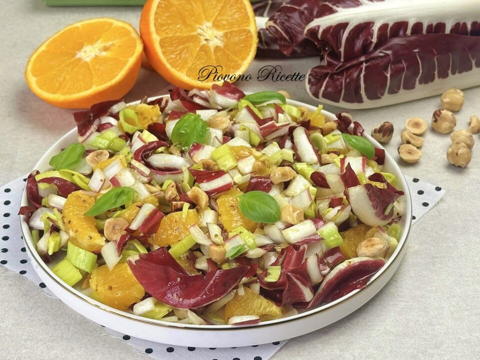 insalata con radicchio porro e arance