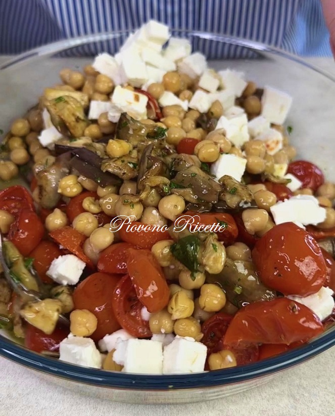 insalata di ceci e melanzane