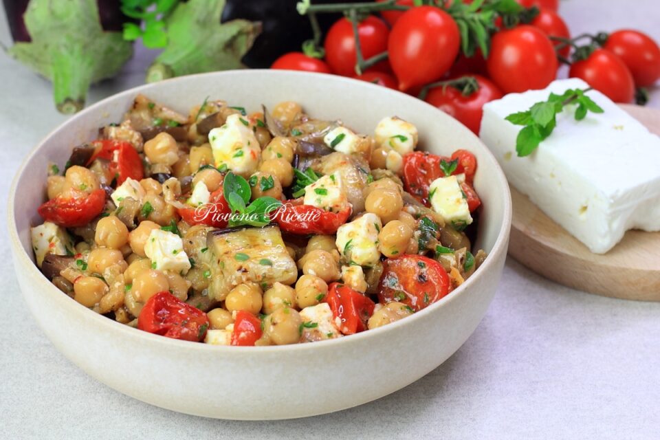 insalata di ceci e melanzane