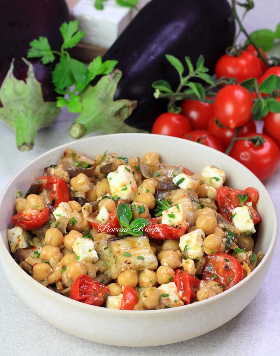 insalata di ceci e melanzane