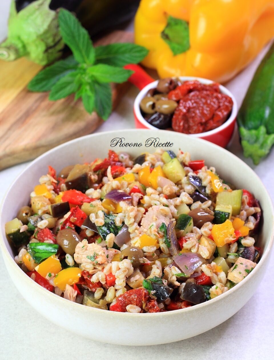 insalata di farro e verdure