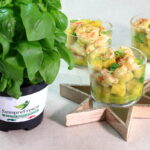 insalata di gamberi ananas e basilico