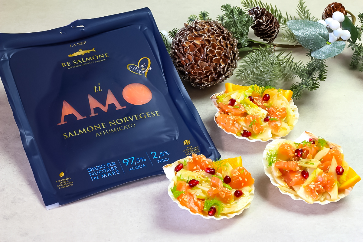 insalata di finocchi e salmone