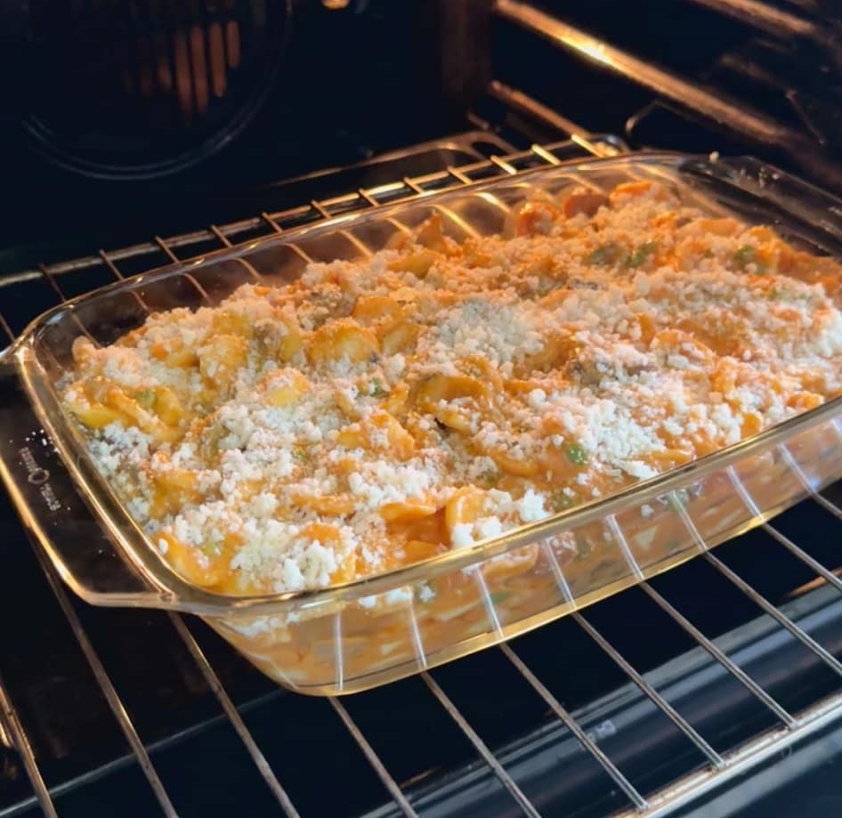 orecchiette gratinate alla boscaiola