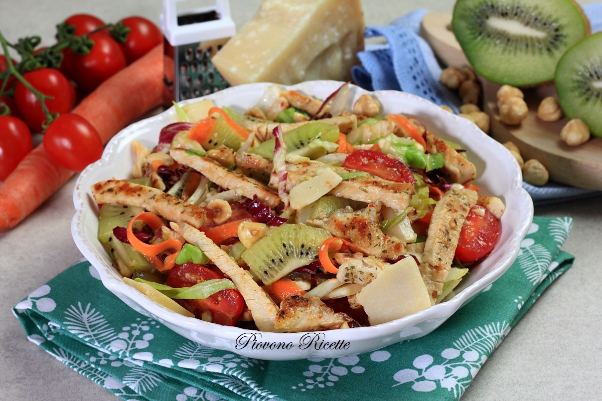 insalata con arista e kiwi