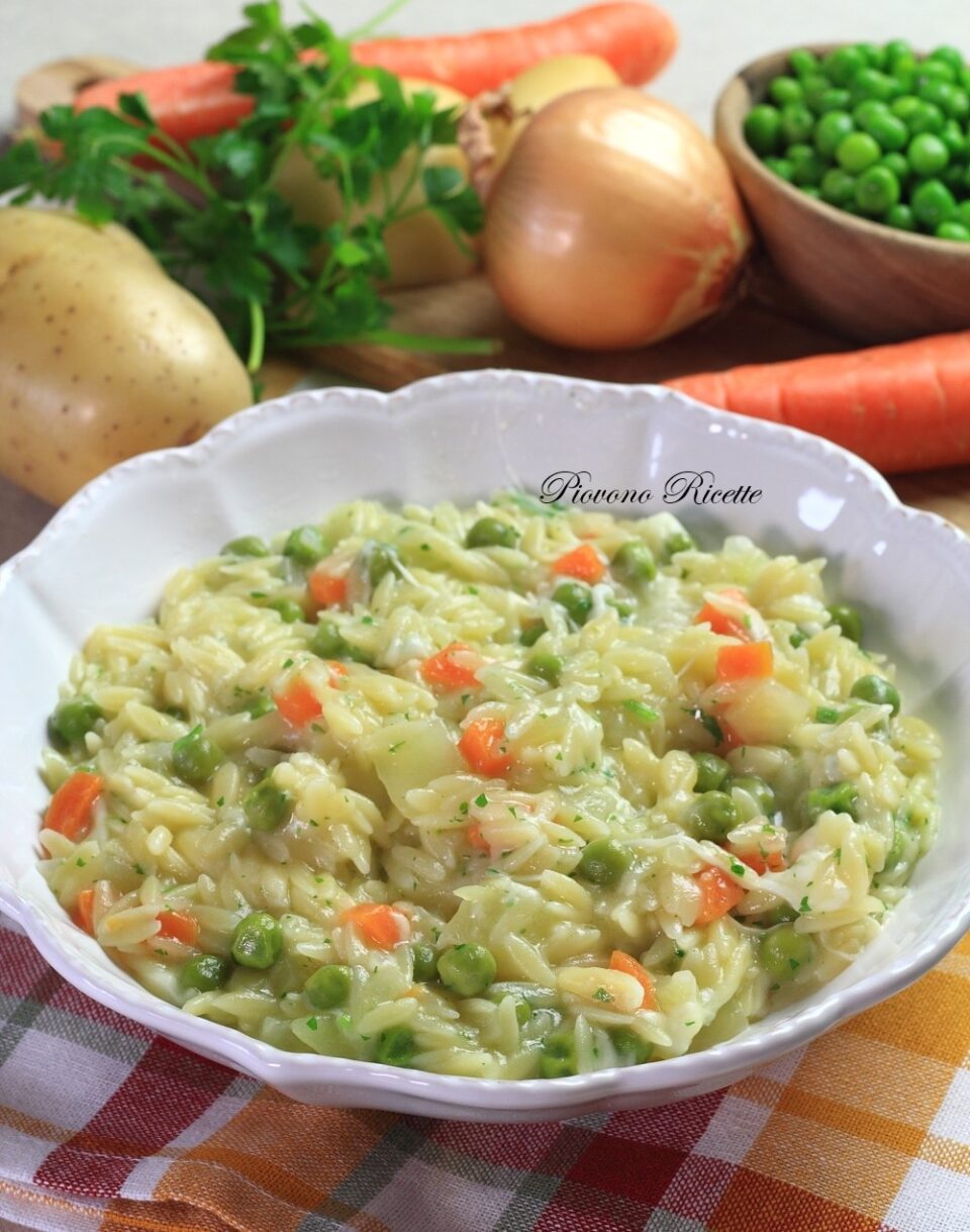 risoni con patate piselli