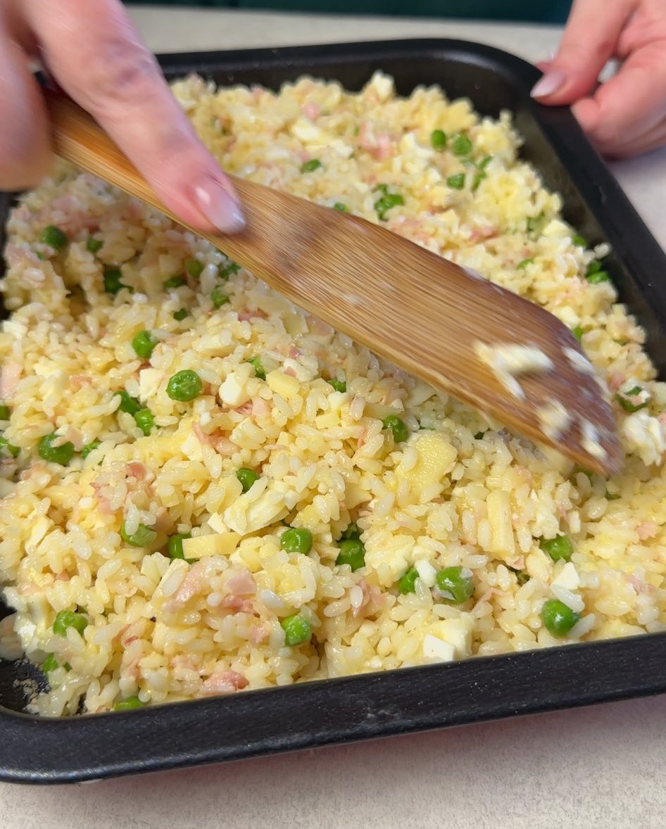 torta di riso e piselli