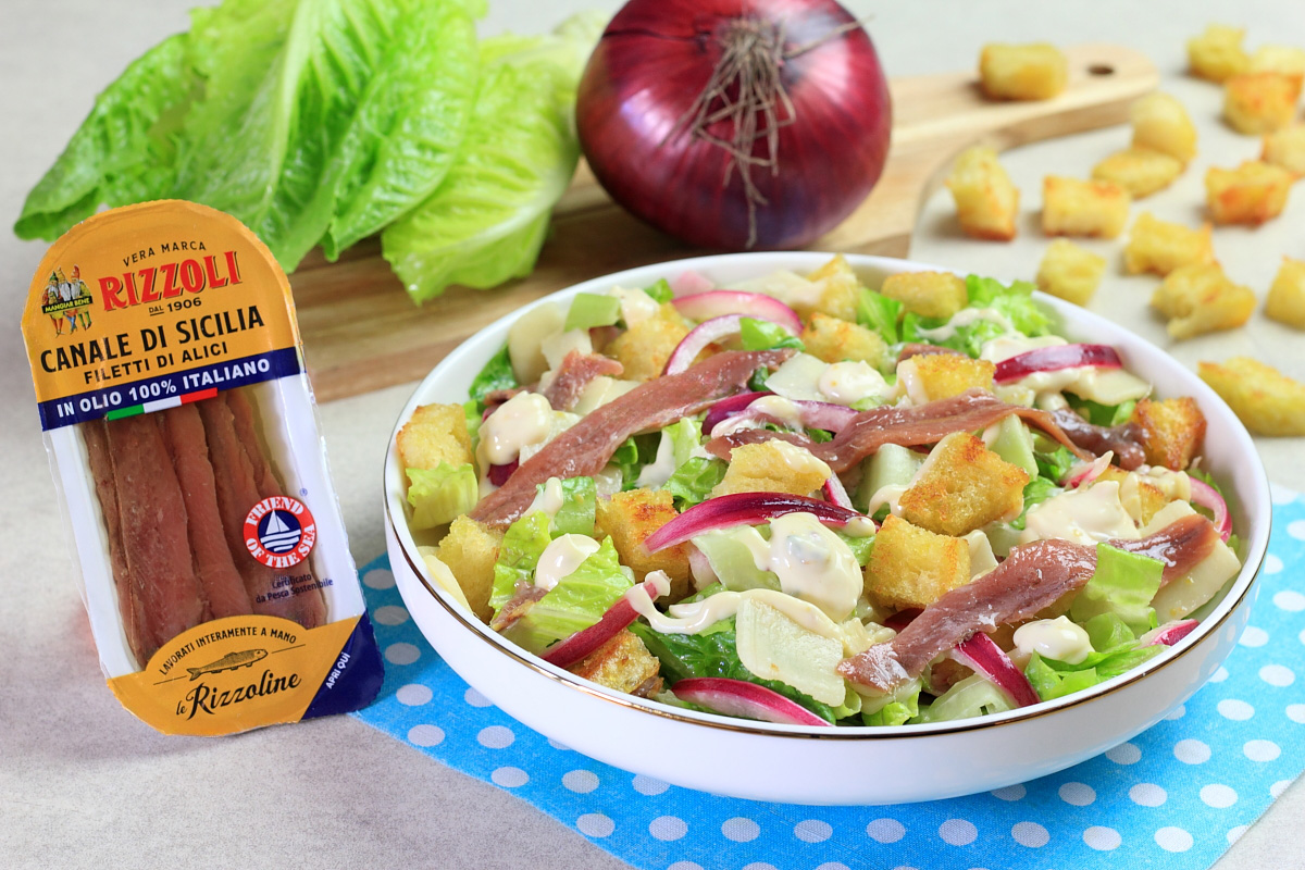 caesar salad con alici