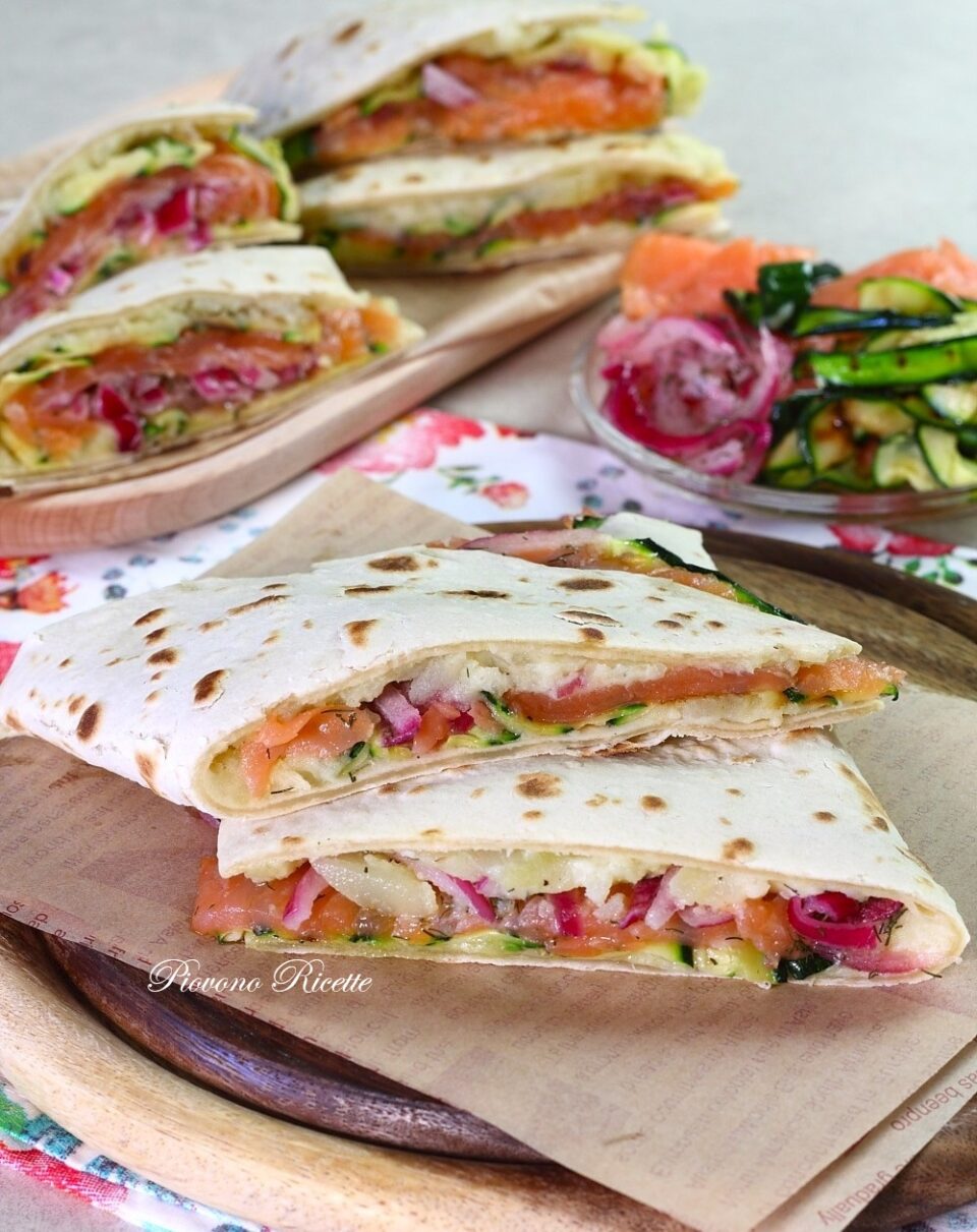 piadine con patate salmone e zucchine