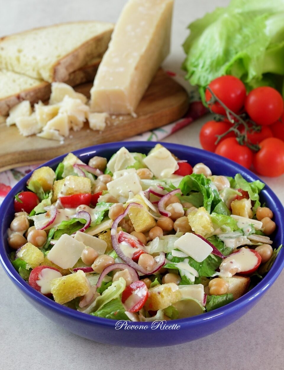 insalata di ceci e lattuga
