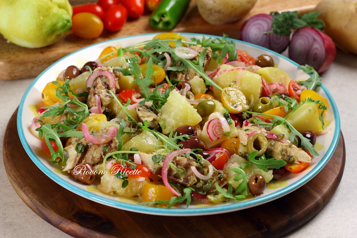 insalata di patate con sgombro