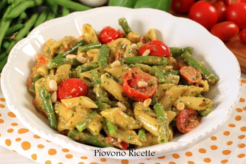 pasta al pesto e fagiolini