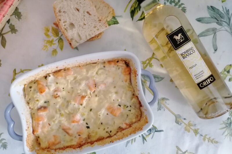 Terrina di salmone e finocchi gratinati