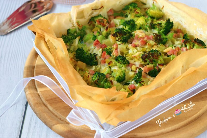 TORTA SALATA con BROCCOLI e PROSCIUTTO COTTO