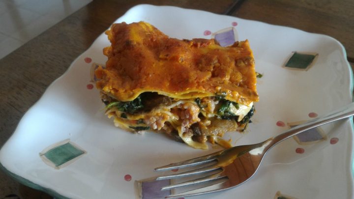 Lasagne salsiccia, porcini e spinaci