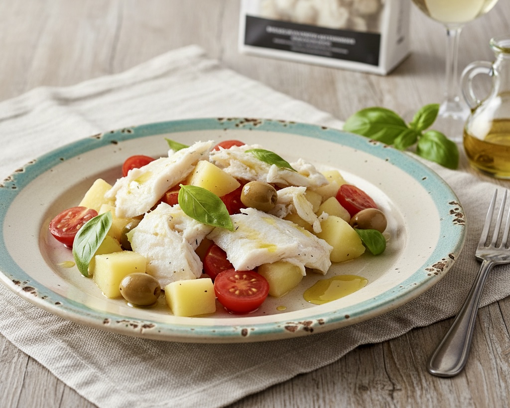 Stoccafisso in insalata alla ligure: piatto tiepido leggero e gustoso