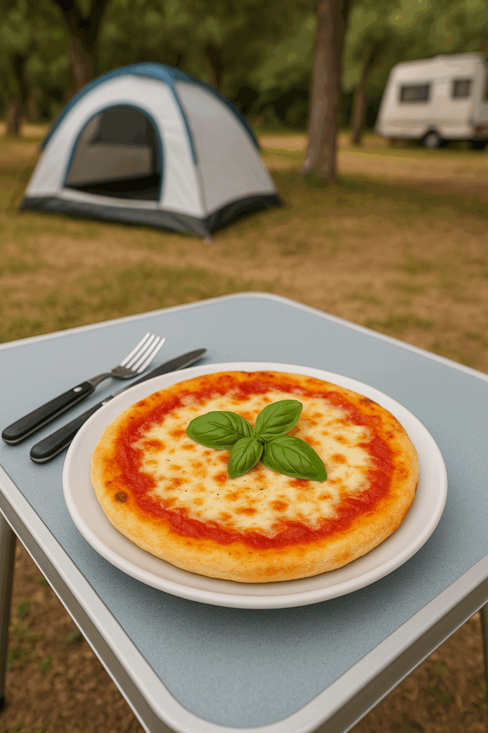 Pizza in padella in campeggio