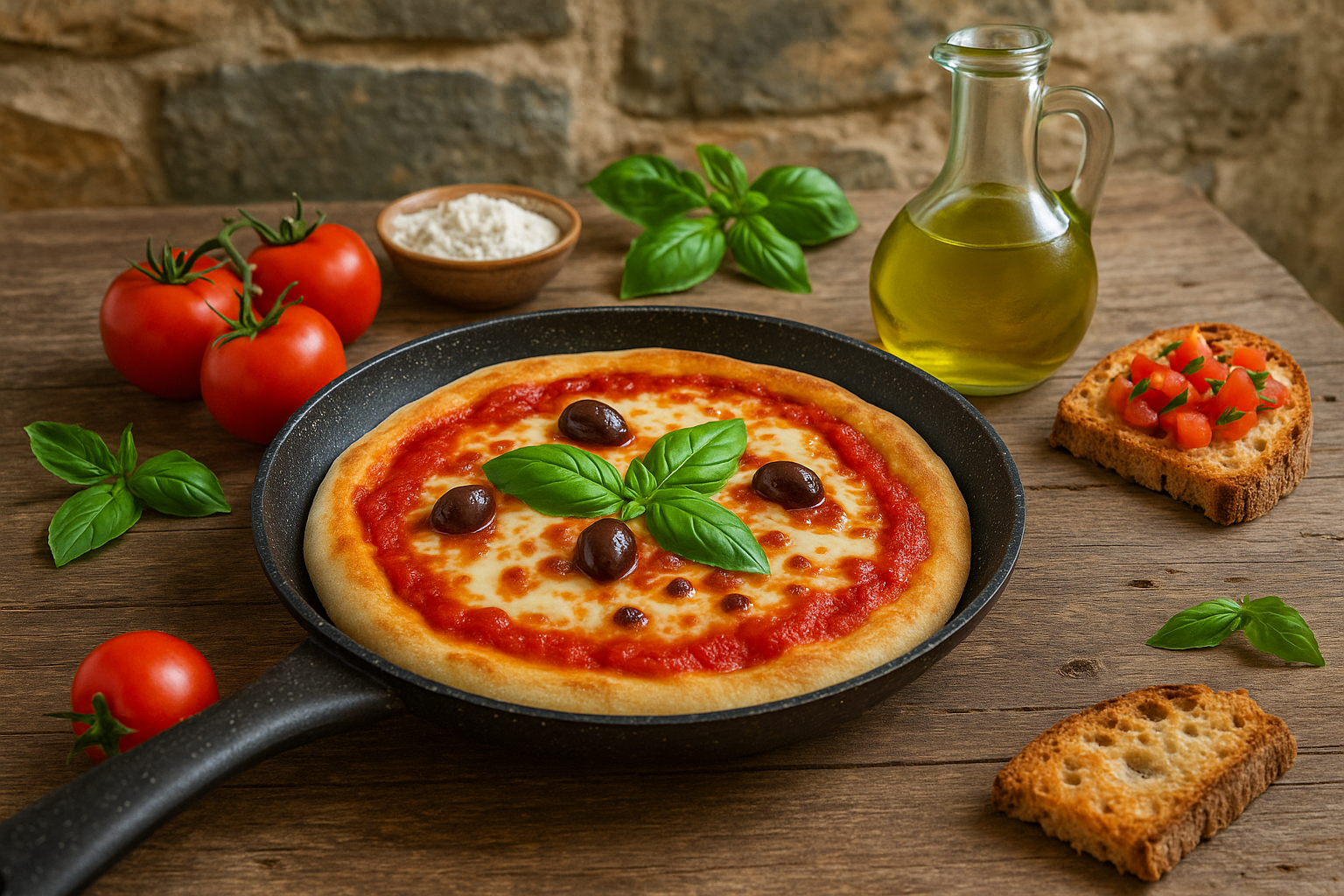 Pizza in padella senza lievito, senza forno: perfetta in vacanza, anche in campeggio