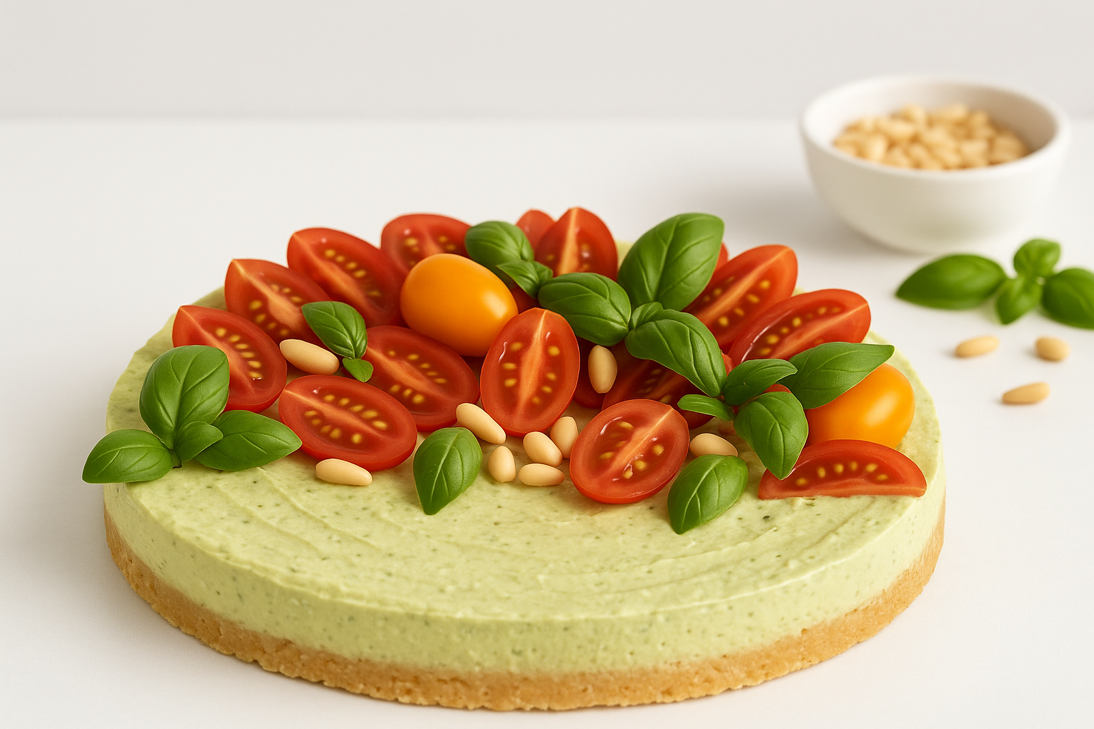 Cheesecake salata al pesto
