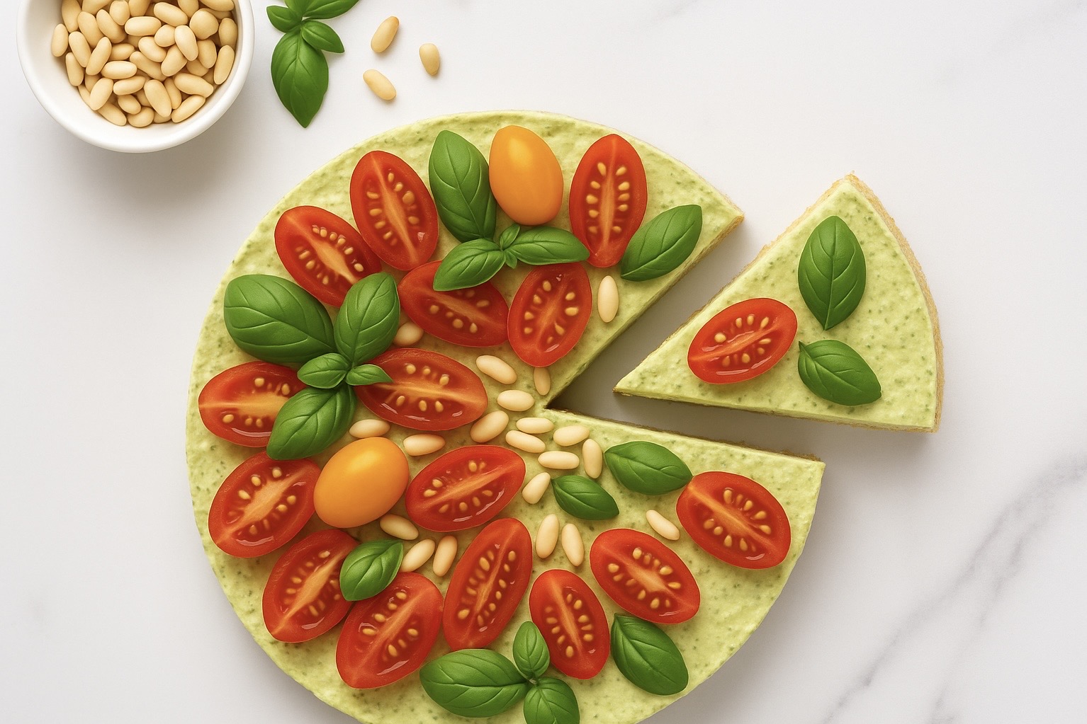 Cheesecake salata al pesto