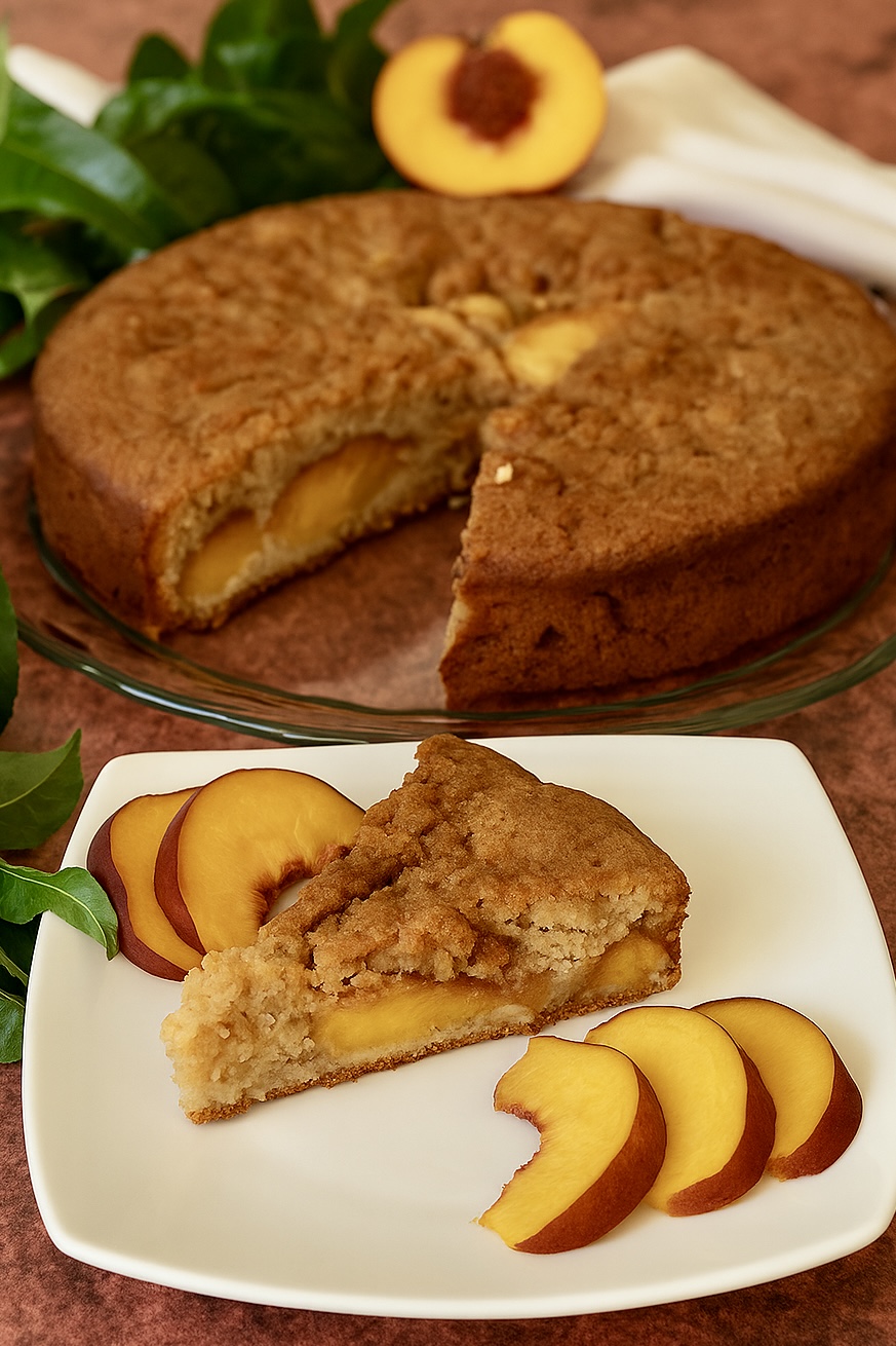 Torta soffice alle pesche e amaretti: il dolce dell’estate, facile e profumato