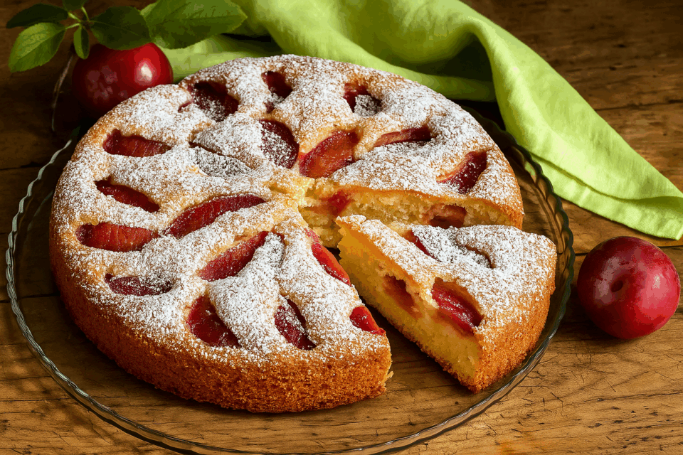 Torta soffice di prugne