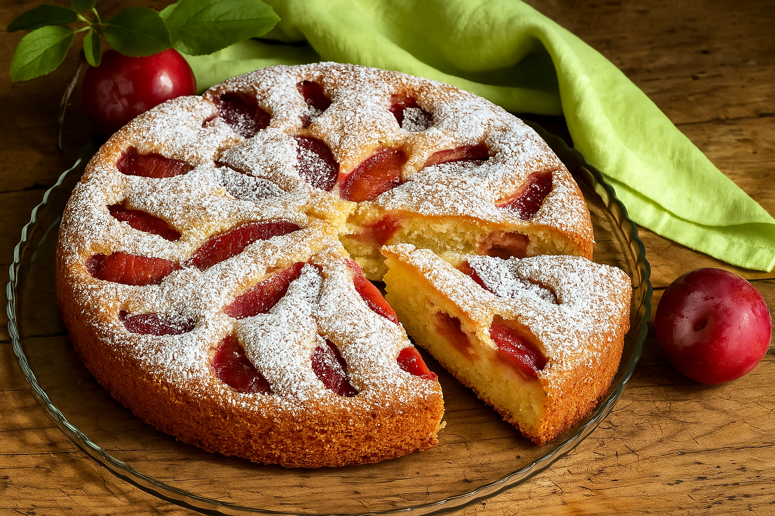 Torta soffice di prugne