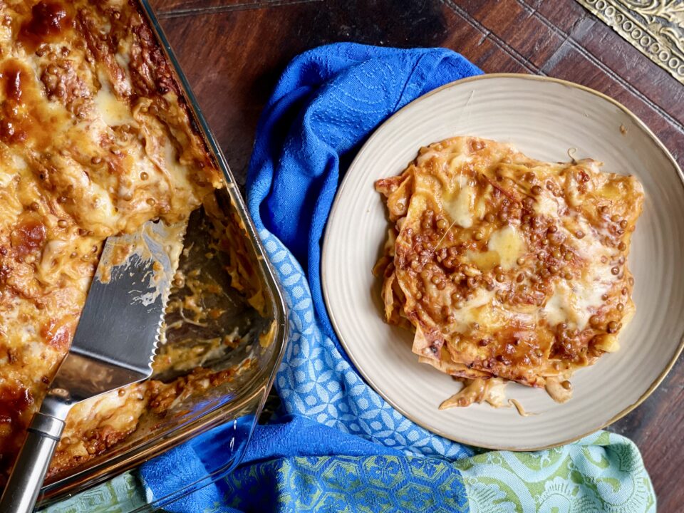 Lasagne vegetariane al ragù di lenticchie