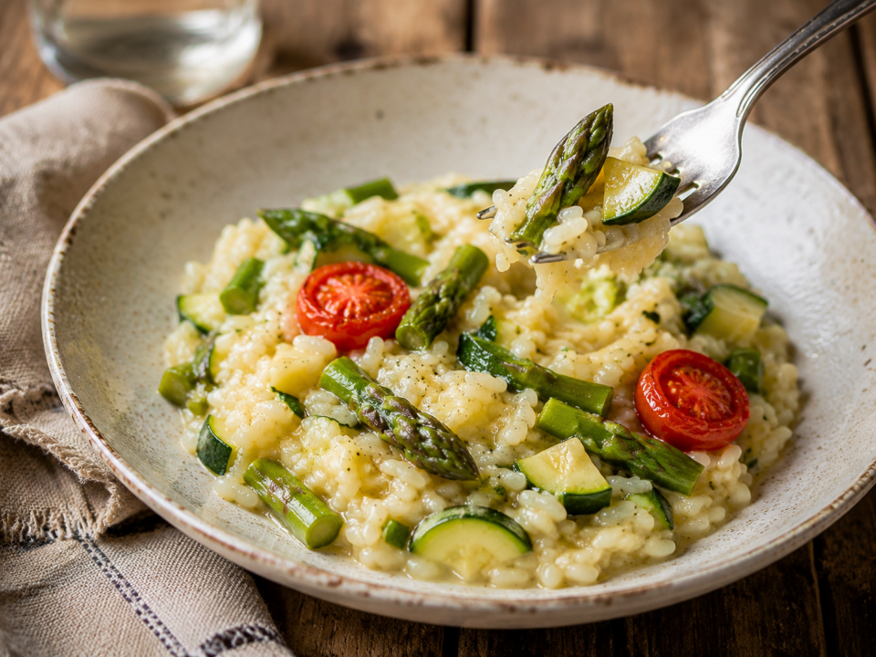 Risotto con asparagi e zucchine