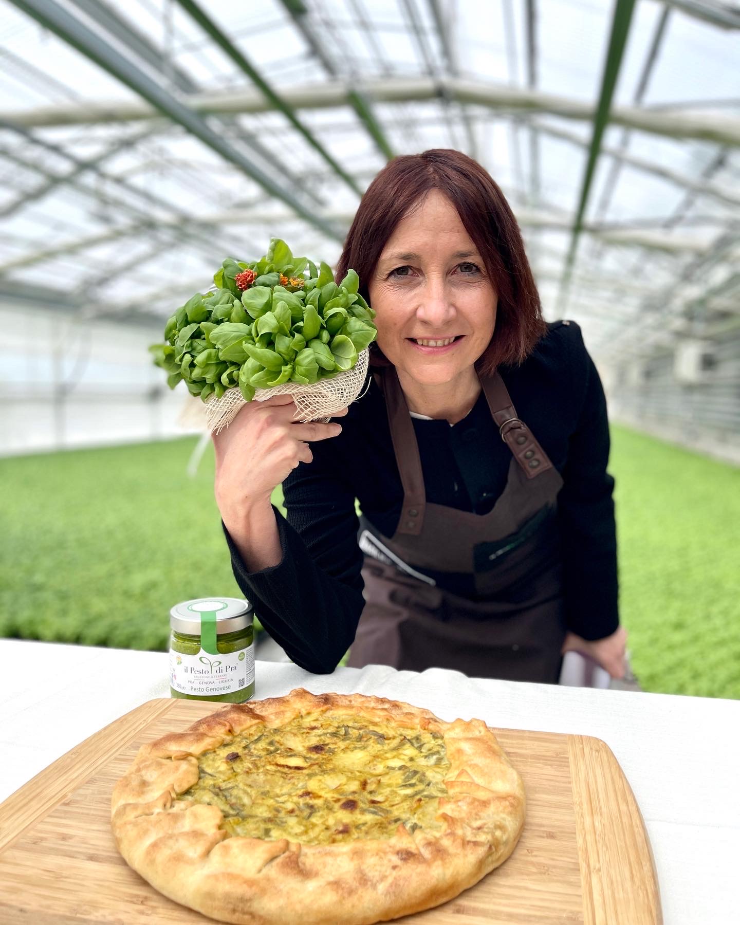 Torta salata di patate, fagiolini e pesto