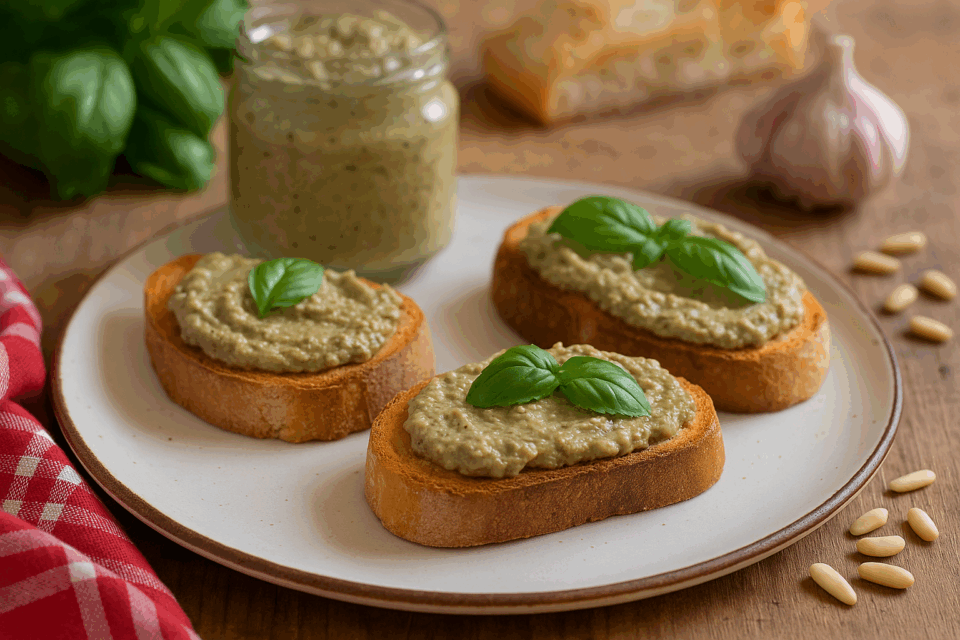Pesto cremoso di melanzane: la ricetta estiva facile e veloce da spalmare sui crostini
