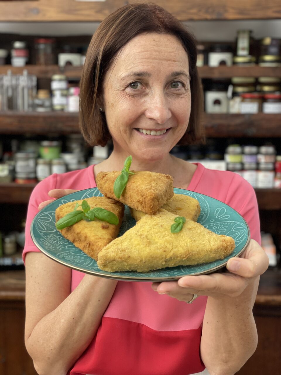 Mozzarella in carrozza con acciuga e basilico