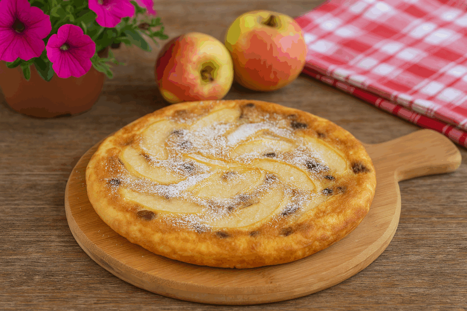 Frittata dolce di mele e uvetta: facile, veloce e senza forno