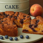 Torta soffice di pesca e mirtilli