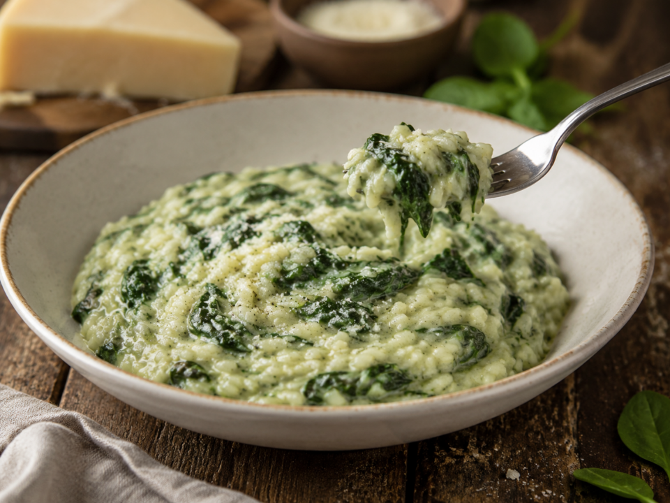 Risotto cremoso agli spinaci