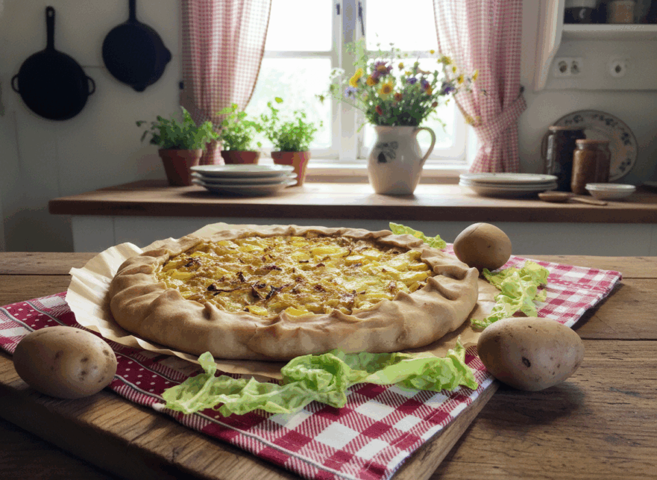 Torta salata di patate e verza