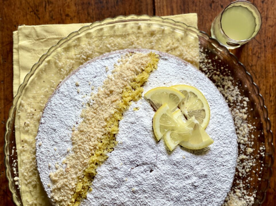 Torta caprese al limoncello