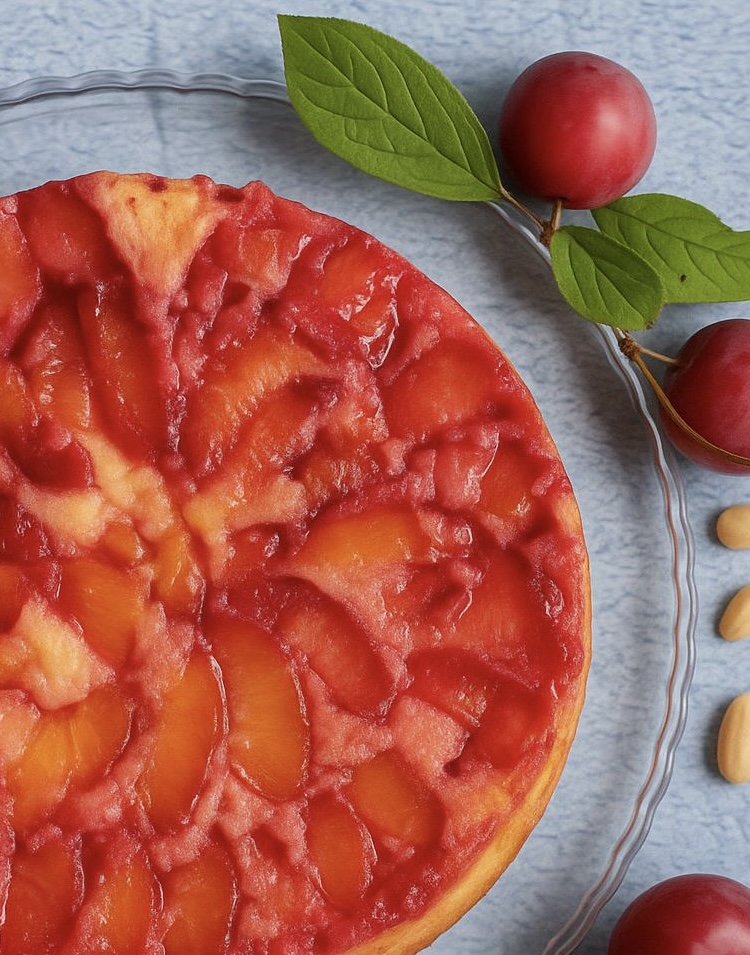 Torta di prugne rovesciata: dolce soffice con frutta caramellata