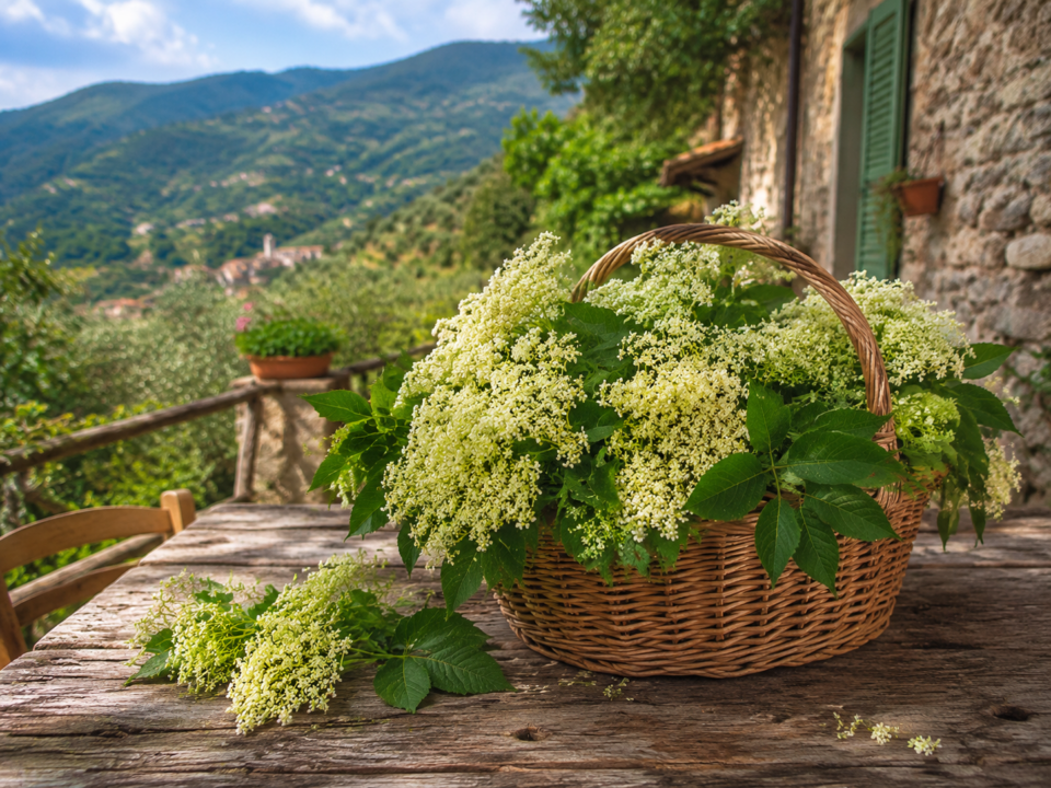 Fiori freschi di sambuco
