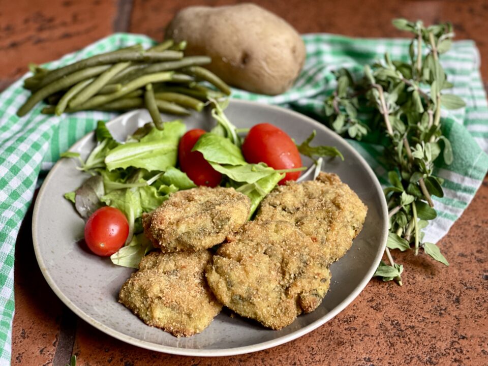 Polpette di fagiolini e patate al forno