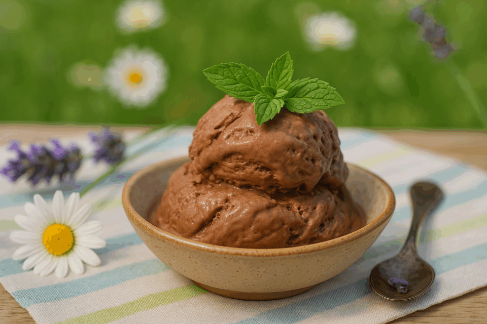 Gelato al cioccolato cremoso fatto in casa senza gelatiera, preparato con panna, latte condensato e cioccolato fondente: facile, veloce e goloso.