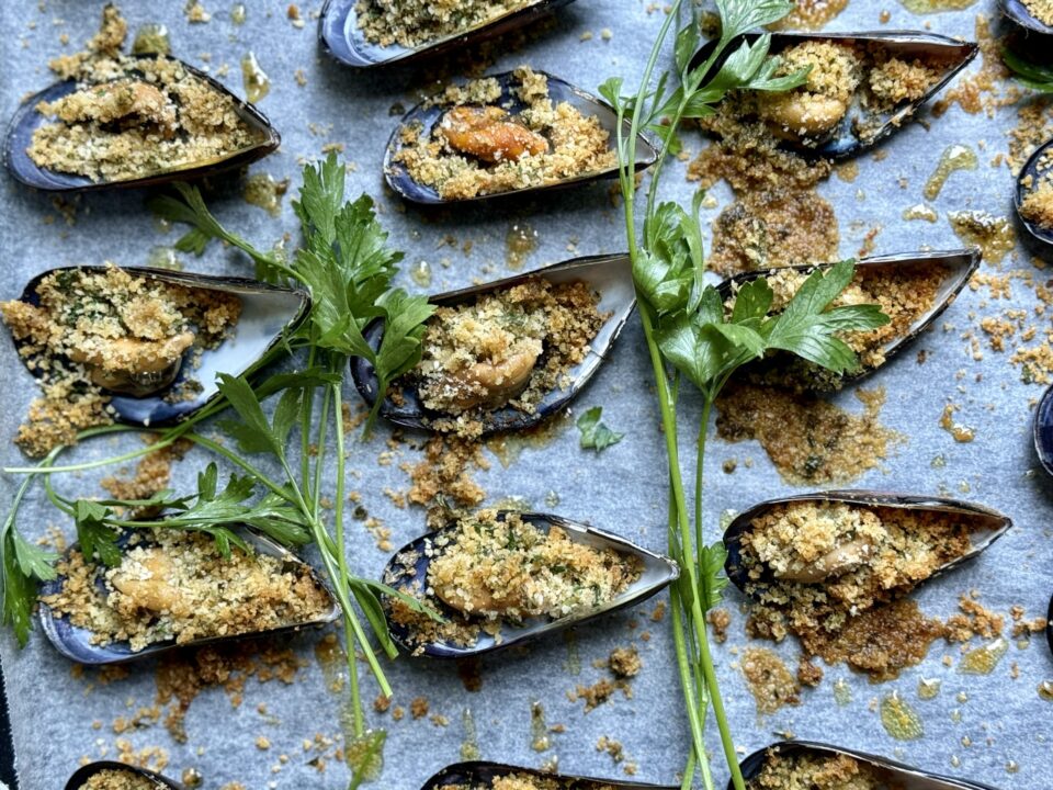 Muscoli gratinati alla ligure