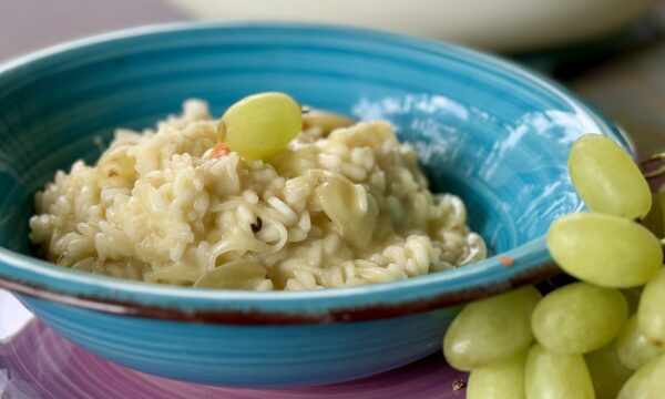 Risotto con uva e gorgonzola