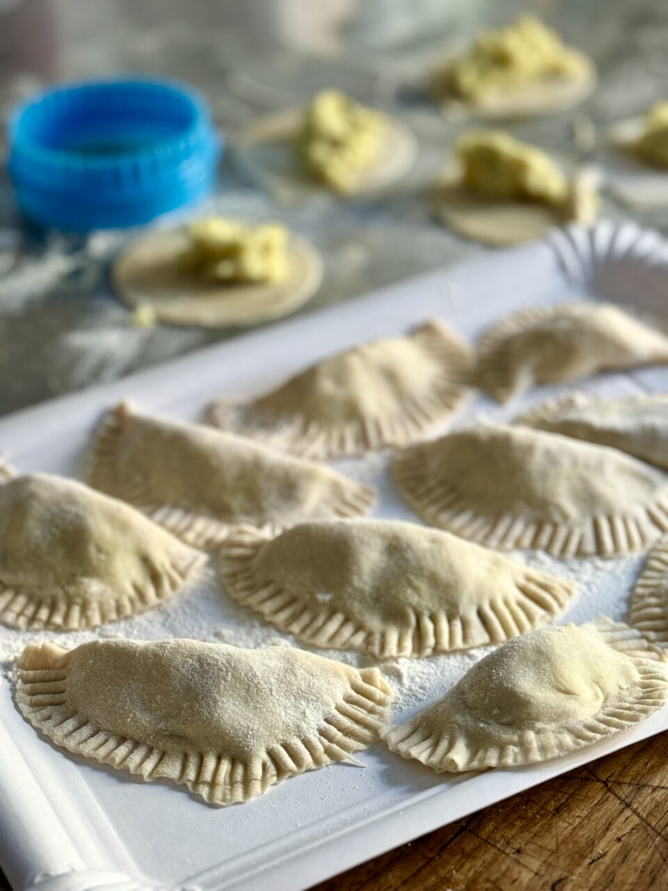 Turle, ravioli di patate della cucina bianca