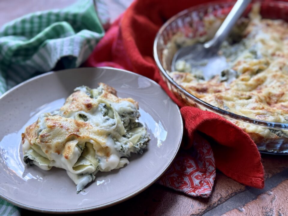 Lasagne arrotolate con spinaci e ricotta