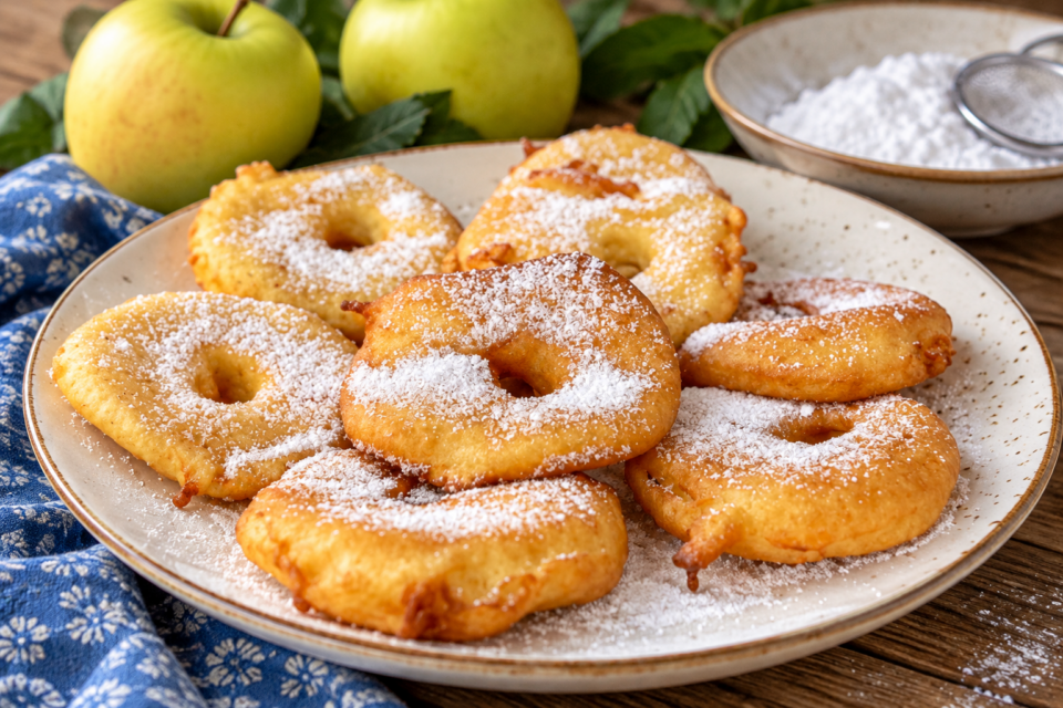 Friscoi de mei o frittelle di mele della cucina bianca