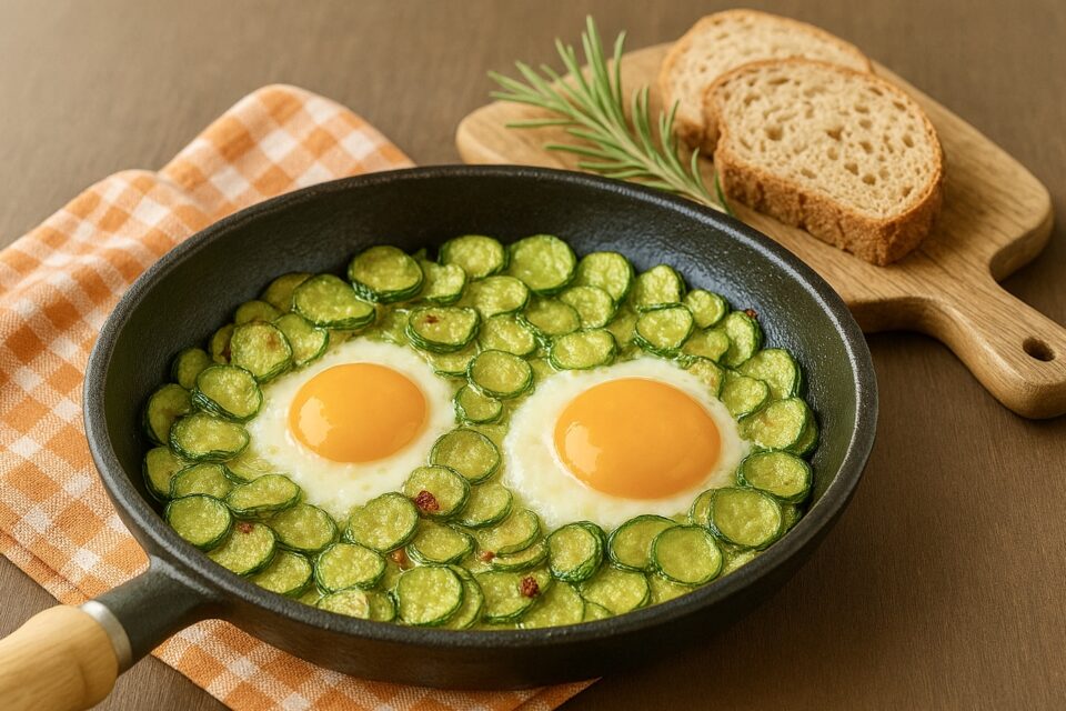Le zucchine trifolate con uova al tegamino sono un apiatto che parla di semplicità di stagione e di sapori di casa.